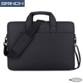 BRINCH 15.6" Laptop Sleeve Business Briefcase Compatible With Laptop/Macbook, Notebook Computer Waterproof Polyester Briefcase Shockproof Sleeve With Back Zipper Pocket & Trolley Belt. 