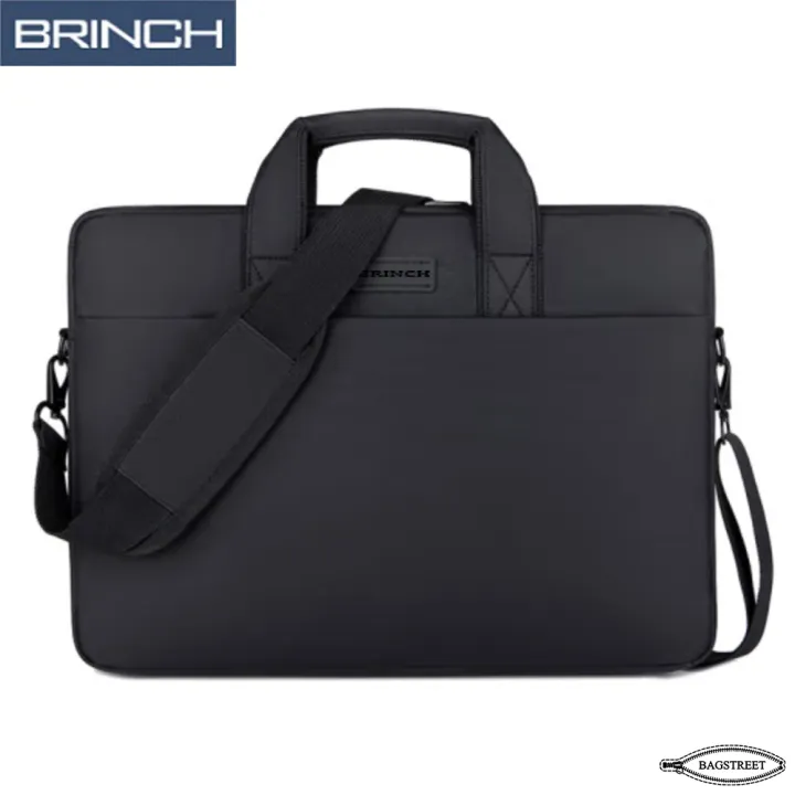 BRINCH%2015.6"%20Laptop%20Sleeve%20Business%20Briefcase%20Compatible%20With%20Laptop/Macbook,%20Notebook%20Computer%20Waterproof%20Polyester%20Briefcase%20Shockproof%20Sleeve%20With%20Back%20Zipper%20Pocket%20&%20Trolley%20Belt%20-%20Image%204