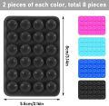 2 Piece Multifunctional Silicone Suction Cup Phone Holder, Anti-Slip Square Mount for Car and Wall Use. 