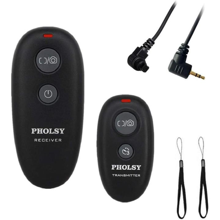 PHOLSY Camera Remote Wireless Shutter Release Control Compatible with Canon EOS R3, R6, R5C, 90D, 850D, 5D, 6D II, 7D II, 40D, 50D; for Olympus OM-1, EM1X, EM1 II; for Fuji GFX50SII, XT3, XT4, XT30II