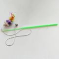 Cat Playing Stick Toy With Mouse Attached. 