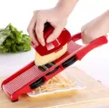 10 in 1 Mandoline Slicer Vegetable Cutter | Multifunctional Stainless Steel Blade Chopper, Potato Peeler, Carrot & Cheese Grater, Dicer Kitchen Tool with Storage Box – Pink. 