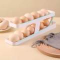 2-Tier Egg Dispenser Egg Holder for Fridge, Egg Dispenser, Automatic Rolling Egg Container, Space Saving Egg Tray for Refrigerator, Egg Holder, Refrigerator, Rolldown Egg Dispenser Auto Rolling Egg Holder Storage Rack. 