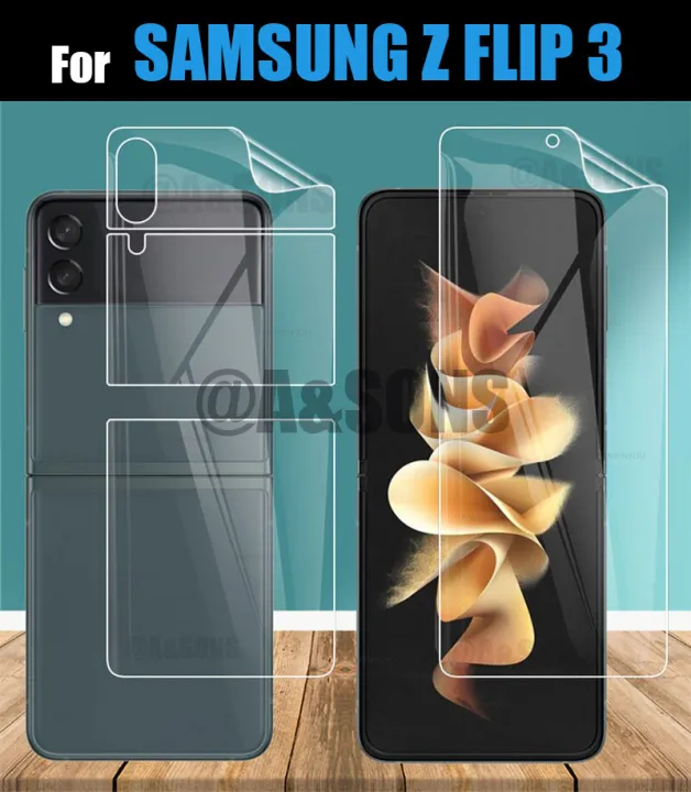 Samsung%20Z%20Flip%203%20Screen%20Protector,%20Front%20&%20Backhydrogel%20film%20Jelly%20Protector%20-%20Image%202