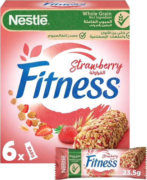 Nestle Fitness Strawberry Cereal Bar, 6 x 23.5g
