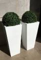 Large Tapered Rectangle Fiberglass Planters Decorative Pots Light Weight, 24 Inch Height, Indoor-Outdoor,  Rectangular shape pot for real and artificial plants. 