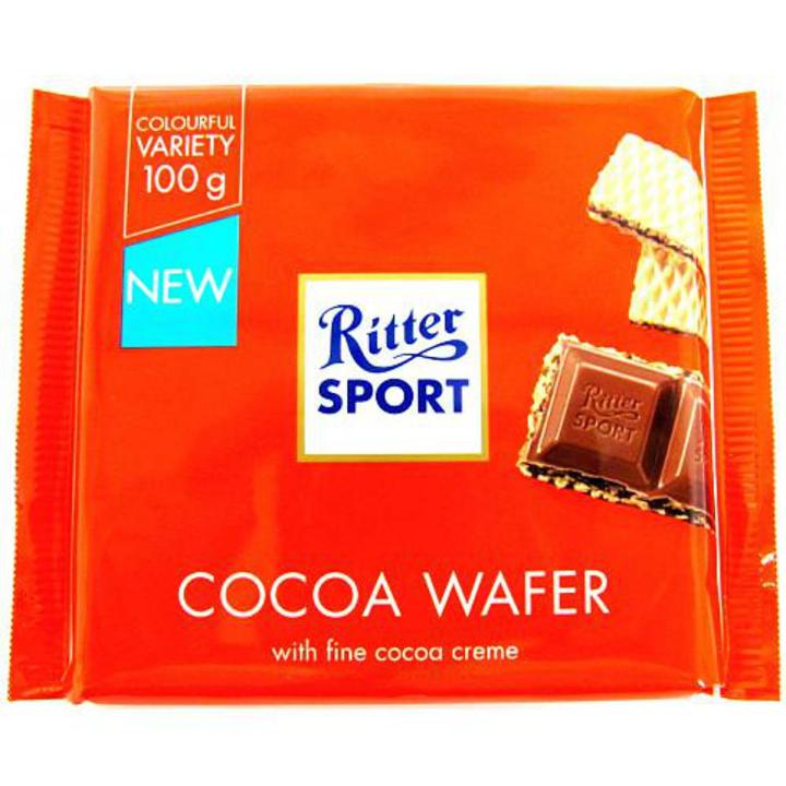 RITTER SPORT CHOCOLATE WITH COCOA WAFER NEW 100 G MADE IN GERMANY