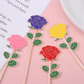 Rose-shaped Rose metal bookmark Delicate Coloring Metal Cute coloring embossing bookmark Embossing for Office supplies School supplies Stationery Valentine's Day gifts Book lovers. 