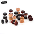 【Solo Yolo】Log Hip Hop Rock round Hipster Wood Boys and Girls Dumbbell Ear Studs Wooden Ear Studs. 