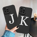Initial Letter A Z Fashion Phone Case For iPhone 14 13 12 11 Pro Max 7 8 Plus SE2 X XS XR Luxury White Plain Letter Soft Covers. 