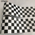 15cm Width Gloss Black White Checkered Racing Flag Sticker Vinyl Self Adhesive Car Wrap Foil Sheet With Air Bubble Free Release. 