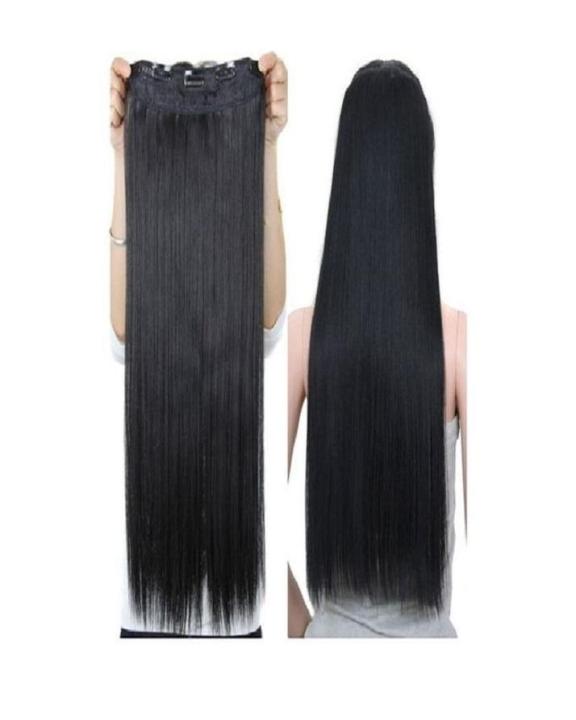 Hair Extensions for Girls 5 Clips 27  Length Natural Black
