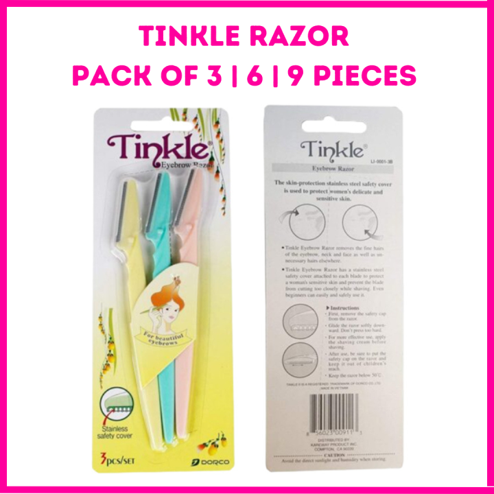 Tinkle Razors With Safety Cover For Facial Hair And Eyebrow For Ladies/Girls/Women, Touch-up Lip Razer, Sharp Mini Makeup Shaper, Twinkle Beautiful Eyebrows Trimmer, Hair Removal Makeup Accessories, Body & Face Facial Razors, Tweezers & Razors