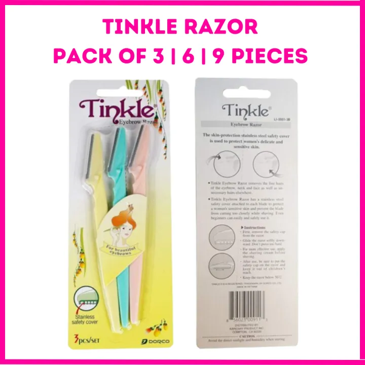 Tinkle Razors With Safety Cover For Facial Hair And Eyebrow For Ladies/Girls/Women, Touch-up Lip Razer, Sharp Mini Makeup Shaper, Twinkle Beautiful Eyebrows Trimmer, Hair Removal Makeup Accessories, Body & Face Facial Razors, Tweezers & Razors