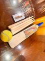 Naqqah Sports Kids Zone Popular Willows Cricket Bat with Wicket Set & 1 Tennis Ball for  Cricket Bat Ball Stumps Set with ABS Wooden Cricket Bat Set  Bat, Ball, Wicket Stand Kit for Children Parent-Child Sports Game Gift for Boys and Girls. 