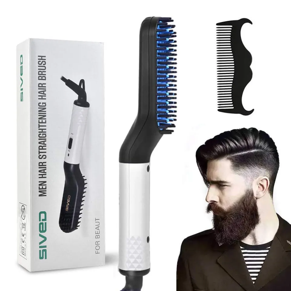 Beard Straightener for Men Multifunctional Electric Ionic Beard Straightening Hair Style Hot Comb