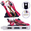 2 Ports eSATA Computers + 4 Pin Power Bracket Slot to 2X7P Locking Latch SATA Data Cable+ 4P Power Cable,0.3M/1FT. 