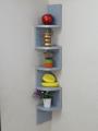 Wall Hanging Corner Shelf Grey. 38 Inch Height (Slim Design) | Zig Zag Wooden Wall Shelf | Decorative Wall Rack|Storage Organizer|Modern|for Living Room Bedroom Corner Shelf (38X6X7X9). 