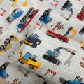 Beddy's Studio Anti-allergic Soft Cotton Printed Cars & Trucks Design Kids Bed Sheet Set With Pillow Cases  Colorful Bedsheets For Kids. 