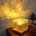 Dynamic Water Ripple Lamp Projector, Ocean Wave Light Projector, 3 Colors Touch Control, Rechargeable Crystal Night Lamp for Bedroom, Living Room, Gaming Room, Party, Bars. 