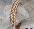ladies bangles -Trendy pearl Bangles with White Pearls/Beads churiya 12 pcs for Girls and Women" churiyan set - sizes 2 or 2.5 dhai. 