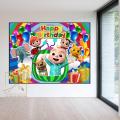 Cocomelon Theme HD Backdrop Flex Large for BIRTHDAY PARTY Supplies Decoration & Celebrations. 