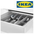 IKEA SMÄCKER Cutlery tray Drawer Organizer with five Sections and Nonslip Tray- Flatware, Utensil, Cutlery Kitchen Divider (Also for Desk and Office). 