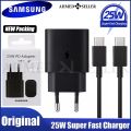 Original Samsung 25W Super Fast Charger Usb Type C Cargador S21 A52S A71 A70 S20 FE S22 5G Power Adapter For Galaxy Note20 S10. 