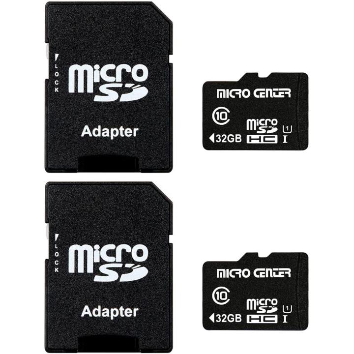 Micro Center 32GB Class 10 Micro SDHC Flash Memory Card with Adapter for Mobile Device Storage Phone, Tablet,