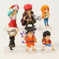 6pcs/set One Piece Luffy Yamato Law Kid Kozuki Oden Nami Figure Toys PVC Cute Mini Model Decoration Dolls. 