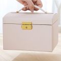 Two Layer Jewelry Organizer Box for Women – PU Leather Large Storage Case with Lock – Classic Style – All Season. 