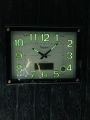 NEW ELEGANT CLASSY MIRROR WITH BLACK TOUCH LINE STONE WALL CLOCK  WITH DIGITAL BOX SHOWS DATE,DAYS,YEAR TEMPERATURE NEON LIGHT NIGHT VISION FANCY AND ATTRACTIVE WALL CLOCK SMOOTH MACHINE WALL CLOCK HANGING CLOCK HOME DECORATION MAKES YOUR WALL MORE CLASSY. 