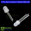 pack of 10 pcs 4 Pin 5mm Common Cathode RGB LED Multicolor Light Emitting Diode By Electrica. 