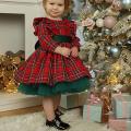 Baby Toddler Clothes Girl Christmas Outfit Baby Clothing Christmas Dress Bowknot Plaid Long Sleeve Princess Dresses Autumn Winter Newborn Toddler Baby Gift for 3-4 years Gril. 