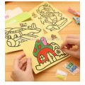 5set of different design Sand Art Creative Sand Cartoon Painting Kids Educational Toys Preschool Tools Birthday Gifts. 