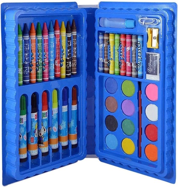 Multicolor Big Coloring kit - Color Box Set for kids , girls and boys : Art Box -  all in one art box for children -  artist set - color set for Girls & Boys – pencil colors - painting Craft Supplies & Perfect Gift for Kids – 42 pcs – 68 pcs – 86 pcs
