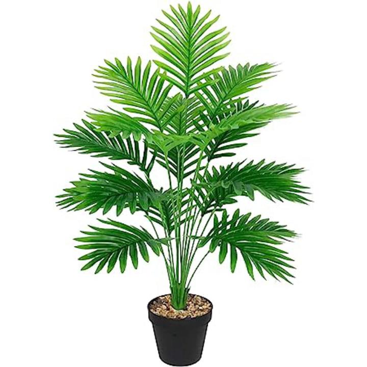 Evergreen Oasis Artificial Areca Palm Plant 3 Feet, Realistic Design, Maintenance-Free, Indoor/Outdoor Decor, Eco-Friendly, Allergy-Free