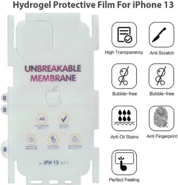 Iphone%2013%20Pro%20Max%20/%2013%20Pro%20/%20%20Iphone%2013%20Back%20Transparent%20Matte%20Sheet%20with%20Logo%20Cut%20Unbreakable%20Membrane%20Sheet%20-%20Image%203