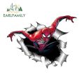 EARLFAMILY 13cm Spiderman Sticker Torn Metal Car Stickers Waterproof Car Bumper Window Marvel Decal Customize size picture. 
