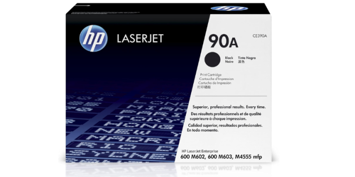 HP 90A Black Toner Cartridge | Works with HP LaserJet Enterprise 600 M602, M603 Series, HP LaserJet Enterprise M4555 MFP Series | CE390A Certified by Zaheer & CO with Returned warranty
