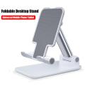 Premium Smart Foldable Mobile Stand for Table and Mobile, Height Adjustable Universal Phone Holder for All Smartphones & Tablet (Black). 