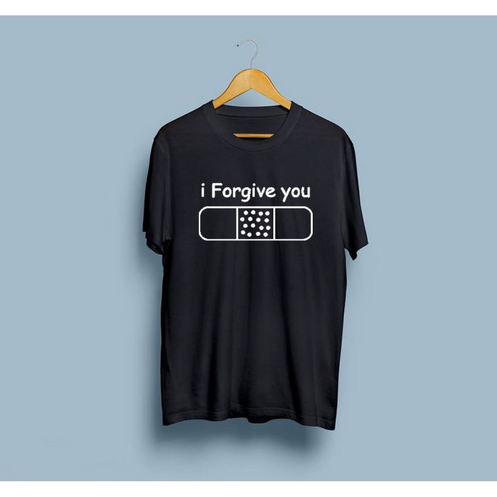I Forgive You Printed Cotton HalfSleeves ONeck TShirt For Women