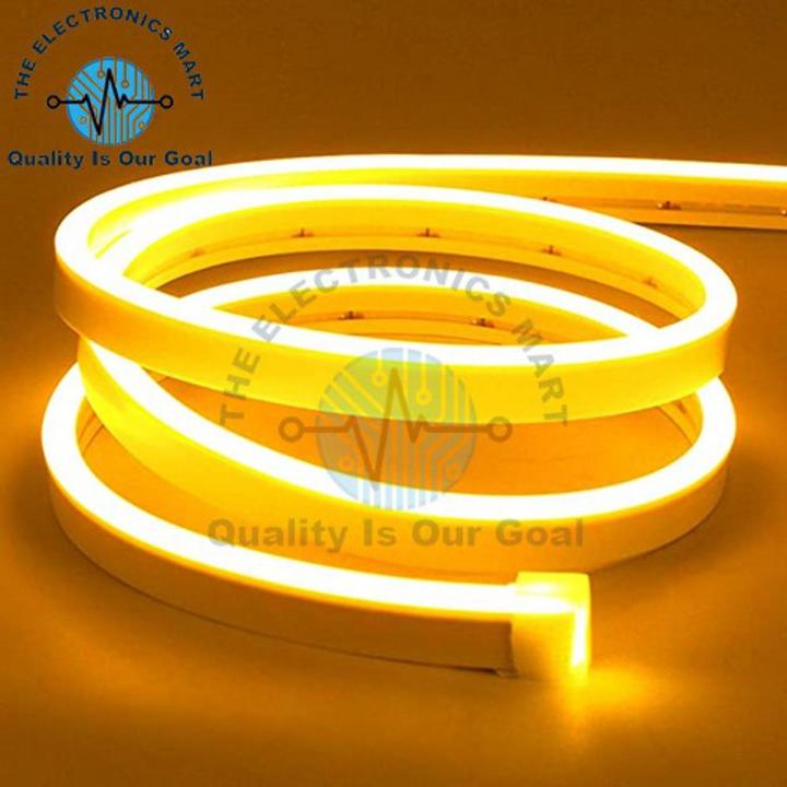 1 Meter DC 12V Yellow Neon Flexible Strip Light Rope Light Waterproof For Indoor Outdoor Decoration In Pakistan
