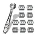 Stainless Steel Pedicure Callus Shaver Foot File Care Hard Skin Remover Callus Shaver with 10 Replacement Blade for Hand Feet. 