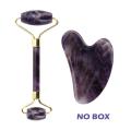 Natural Jade Roller Scraper Massager Amethyst Facial Crystal Massage Roller Gua Sha Face Jade Stone Skin Care Tools For Body. 