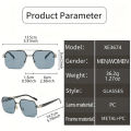 NEW ARRIVAL Trendy Aviator Sunglasses for Mens Retro Shape Double Bridge Metal Golden Frame, Best for Driving UV400 Outdoor Eyewear Semi-Rimless Sun Glasses for Fashion. 