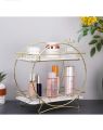 Premium 2-Tier Gold Vanity Tray - Cosmetic Storage Rack for Bathroom Countertop & Dresser Vanity | Makeup Brush Holder & Organizer for Kitchen. 