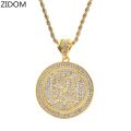【happy one】Men Hip hop 6ix9ine Rapper pendant necklaces fashion Male Ice Bling rotating pendants necklace gifts. 