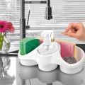 High-Quality New Sponge Holder And Soap Dispenser Sink Organizer Dish Washing Tool. 