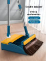 Broom with Dustpan Set for Home | Long Handle Dust Pan and Broom Combo for Indoor Outdoor Heavy Duty Broom Dustpan Set. 